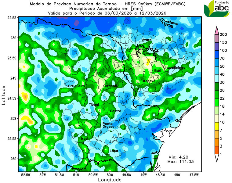 Precipitação acumulada 7 dias